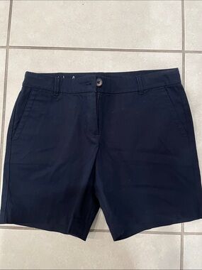 Talbots Navy Mid-Rise Tailored Shorts